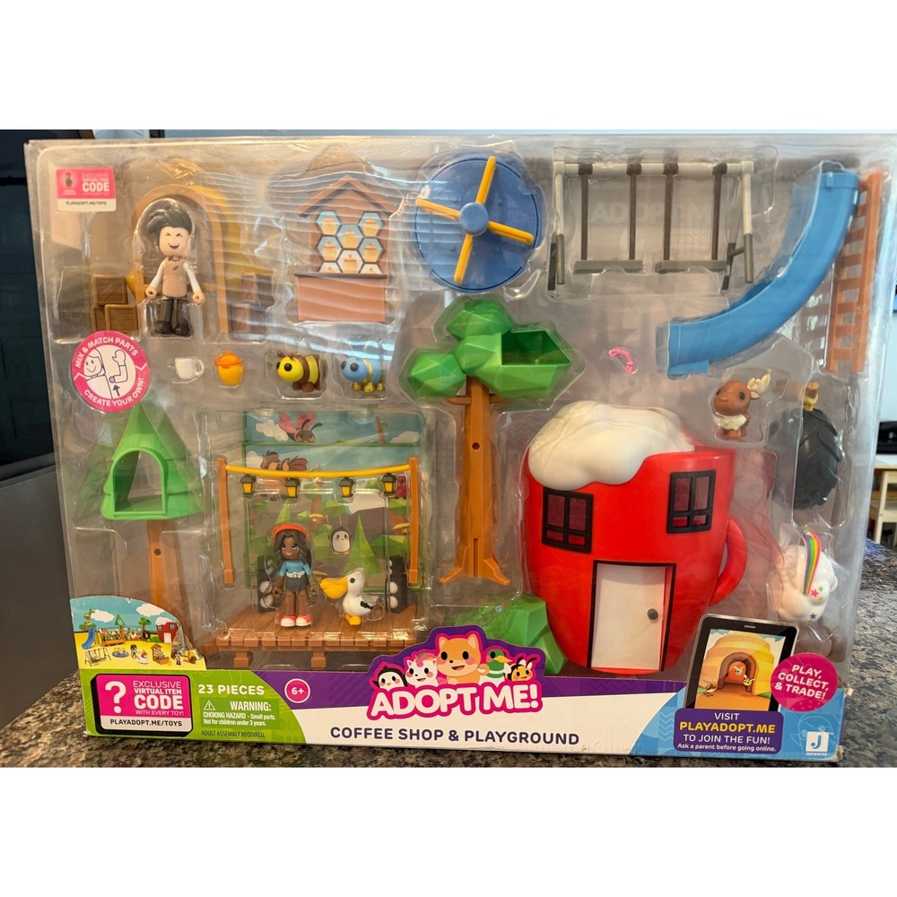 Adopt Me! Coffee Shop & Playground‎ Playset Jazwares 23 Pieces AME0019 New